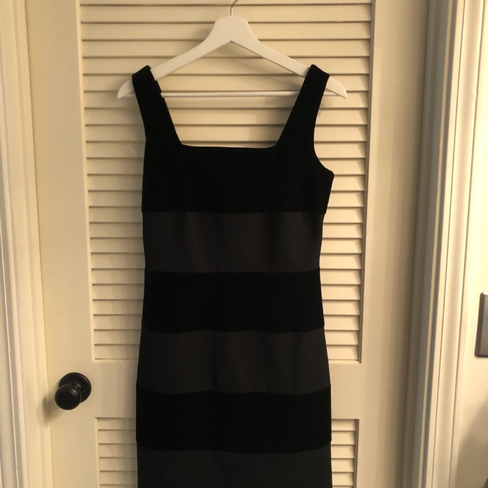 Laundry Black Velvet Two Tone Tank Dress Size 6 - Picture 5 of 11
